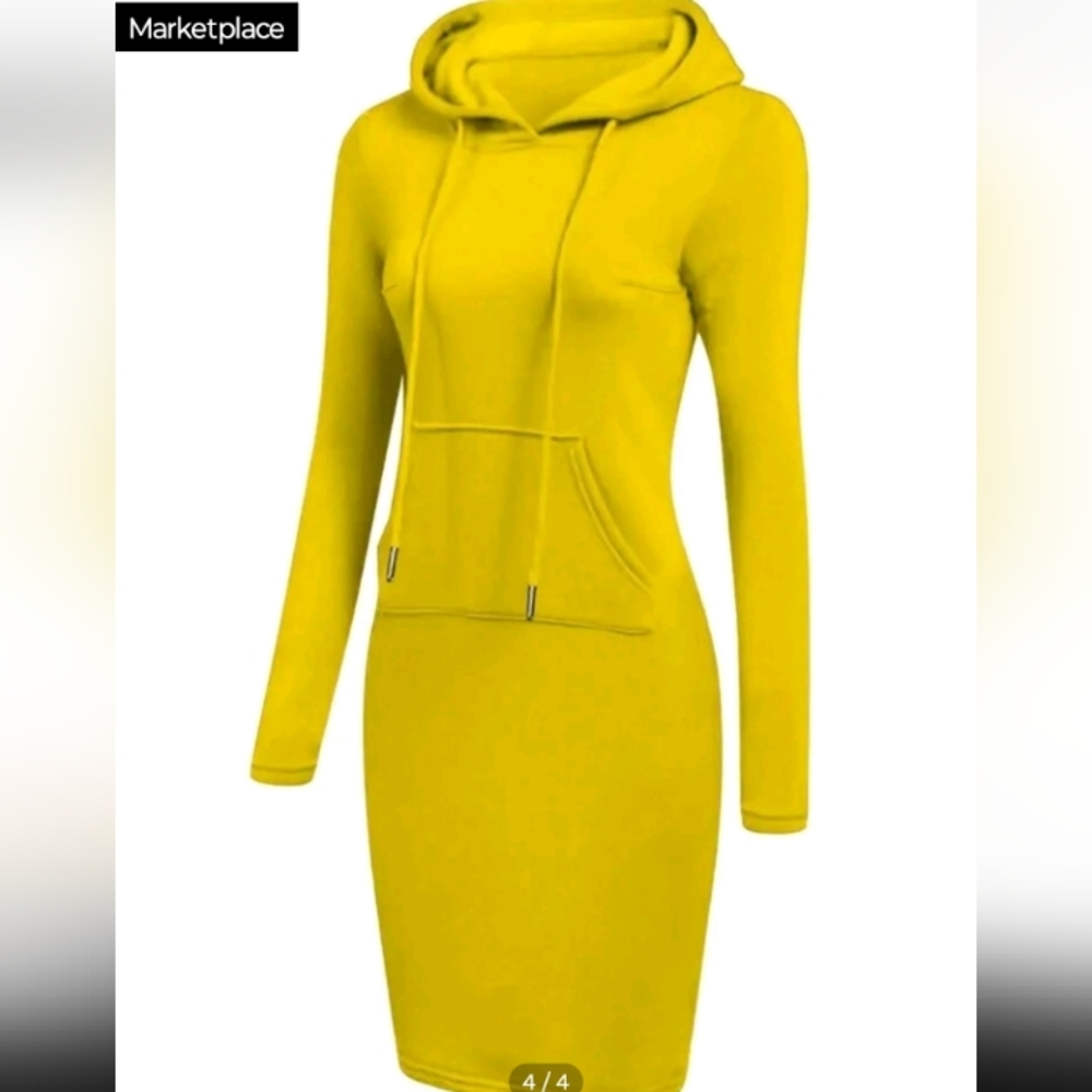 Brand New Yellow Hoodie Dress